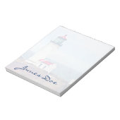 Noordhoofdvuurtoren Ilwaco, WA-Waterverf afdrukken Notitieblok (Linkerzijde)