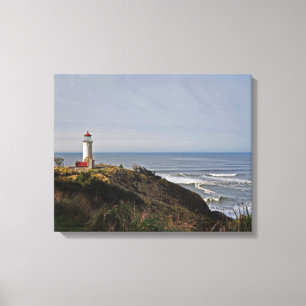 Noordhoofdvuurtoren op Longstrand, WA Canvas Afdruk