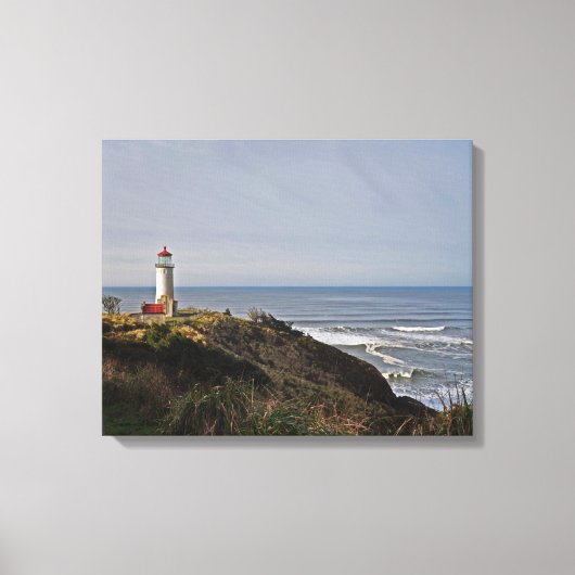Noordhoofdvuurtoren op Longstrand, WA Canvas Afdruk (Voorkant)