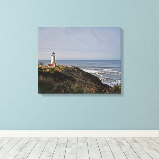 Noordhoofdvuurtoren op Longstrand, WA Canvas Afdruk (Insitu (Houten vloer))