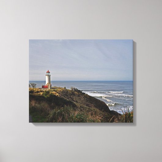 Noordhoofdvuurtoren op Longstrand, WA Canvas Afdruk (Voorkant)
