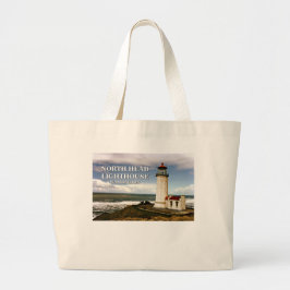 Noordhoofdvuurtoren, Washington Grote Tote Bag
