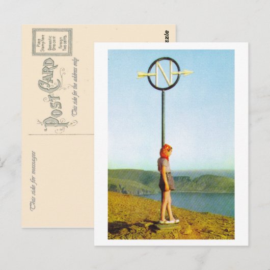 Noordkaap, noordelijkste punt van het Europese vas Briefkaart (Voorkant / Achterkant)