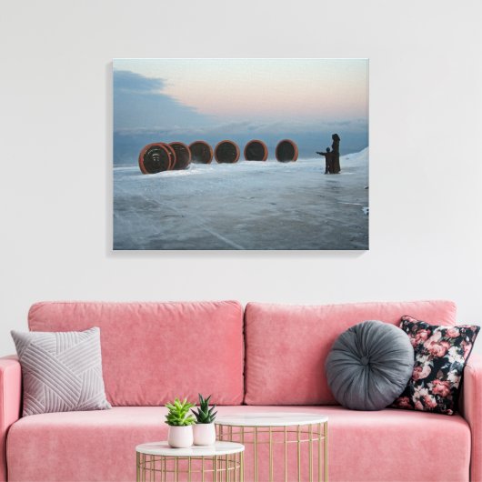 Noordkaap, Noorwegen Canvas Afdruk (Insitu (Woonkamer))