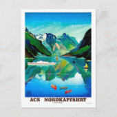 Noordkapp, Noorwegen, zeilschip, berglandschap Briefkaart (Voorkant)