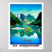 Noordkapp, Noorwegen, zeilschip, berglandschap Poster (Voorkant)