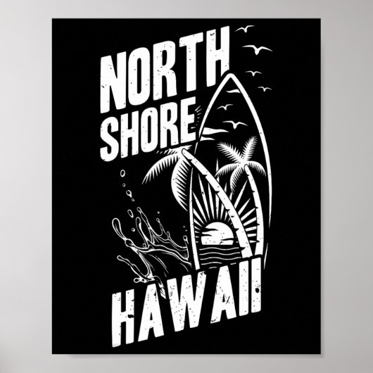 Noordkust Hawaï surfen _1 Poster (Voorkant)