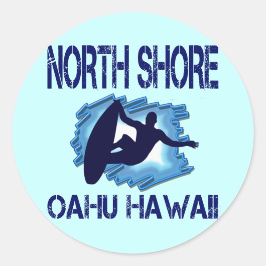 NOORDKUST, OAHU, HAWAÏ RONDE STICKER (Voorkant)