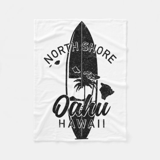 Noordkust Oahu Hawaï Surfplank Surfen Surfer Fleece Deken (Voorkant)