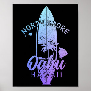 Noordkust Oahu Hawaï Surfplank Surfen Surfer Poster