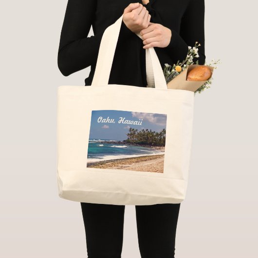 Noordkust op het eiland Oahu in Hawaii Grote Tote Bag (Voorkant (product))