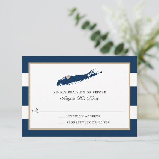 Noordkust van Long Island met hart RSVP (Staand voorkant)