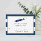 Noordkust van Long Island met hart RSVP Kaartje (Staand voorkant)