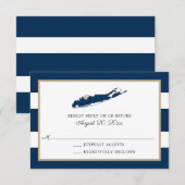 Noordkust van Long Island met hart RSVP Kaartje (Voorkant / Achterkant)