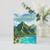 Noordkust van Moorea Frans-Polynesië Briefkaart (Staand voorkant)