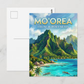 Noordkust van Moorea Frans-Polynesië Briefkaart (Voorkant / Achterkant)