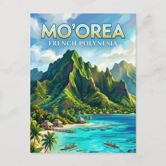 Noordkust van Moorea Frans-Polynesië Briefkaart (Voorkant)