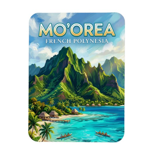 Noordkust van Moorea Frans-Polynesië Magneet (Verticaal)