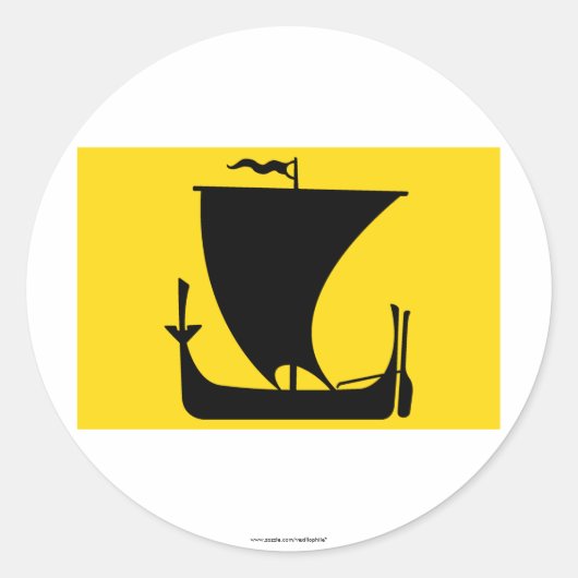 Noordlandvlag Ronde Sticker (Voorkant)