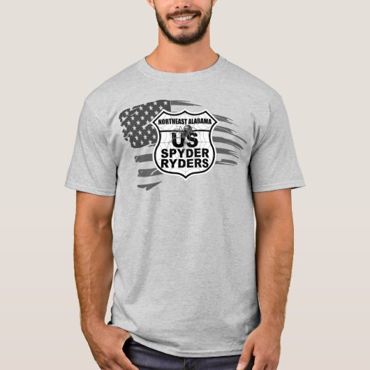 Noordoost Alabama Chapter - Tattered Flag BW T-shirt (Voorkant)