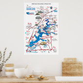 Noordoost-OK-lokalisatiekaart Poster (Keuken)