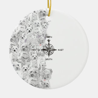 Noordoost-Oost en Westie Dog Keramisch Ornament