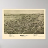 Noordoost, PA Panorama Map - 1896 Poster (Voorkant)