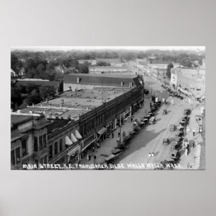 Noordoost Uitzicht van de Main St. van Baker Bldg Poster