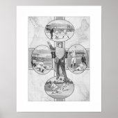 Noordoost-zuidwest-honkbal, Art Print (Voorkant)