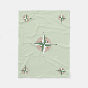 Noordoost-zuidwestwandelend kamp Compass Green Fleece Deken