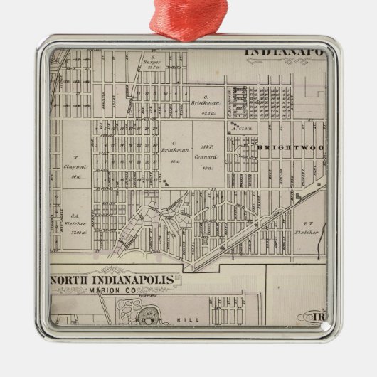 noordoostelijk deel van Indianapolis Metalen Ornament (Voorkant)