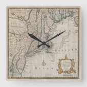  noordoostelijke Amerikaanse kaart Vierkante Klok (Voorkant)
