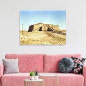 Noordoostelijke façade van de ziggurat, c.2100 BC Canvas Afdruk (Insitu (Woonkamer))