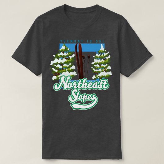 Noordoostelijke hellingen Vermont Ski T-shirt (Design voorkant)