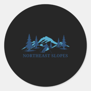 Noordoostelijke Slopes Vermont Ski Resort Skiër Ronde Sticker