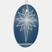 Noordoosterse kerstversiering, blauw keramisch ornament (Rechts)