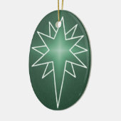 Noordoosterse kerstversiering, groen keramisch ornament (Links)