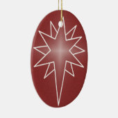 Noordoosterse kerstversiering, rood keramisch ornament (Rechts)