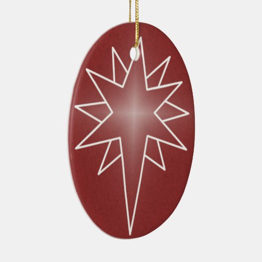 Noordoosterse kerstversiering, rood keramisch ornament (Rechts)