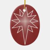 Noordoosterse kerstversiering, rood keramisch ornament (Voorkant)