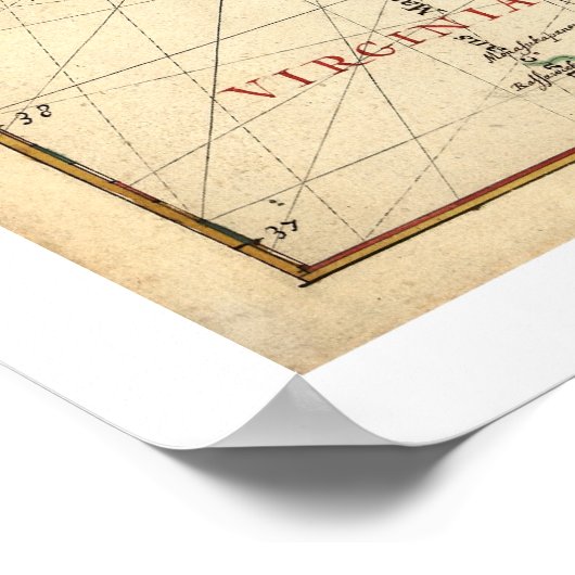 Noordoostkust Verenigde Staten van Amerika Kaart 1 Poster (Hoek)