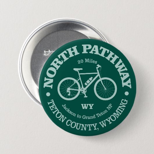 Noordpad (fietsen) ronde button 7,6 cm (Voorkant /achterkant)