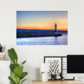 Noordpier en vuurtoren poster (Thuiskantoor)