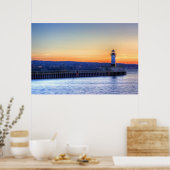 Noordpier en vuurtoren poster (Keuken)