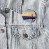 Noordpier en vuurtoren ronde button 5,7 cm (In situ)
