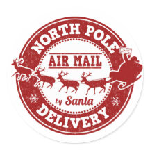 Noordpool Air Mail Levering Classic Ronde Sticker