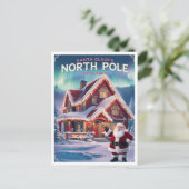Noordpool Alaska Santa's Home Briefkaart (Staand voorkant)