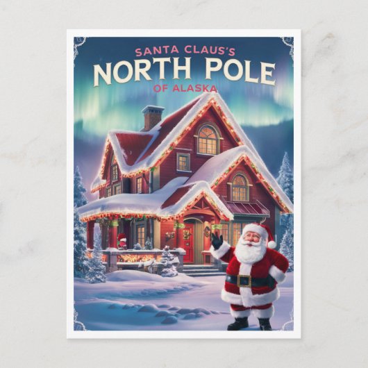 Noordpool Alaska Santa's Home Briefkaart (Voorkant)