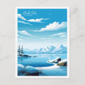 Noordpool Alaska vintage reisillustratie Briefkaart (Voorkant)