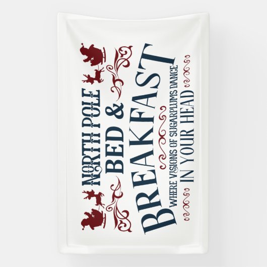 Noordpool Bed Breakfast Kerstmis Spandoek (Verticaal)